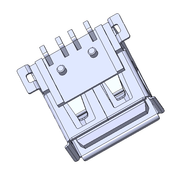 USB 2.0 A型全SMT焊尾