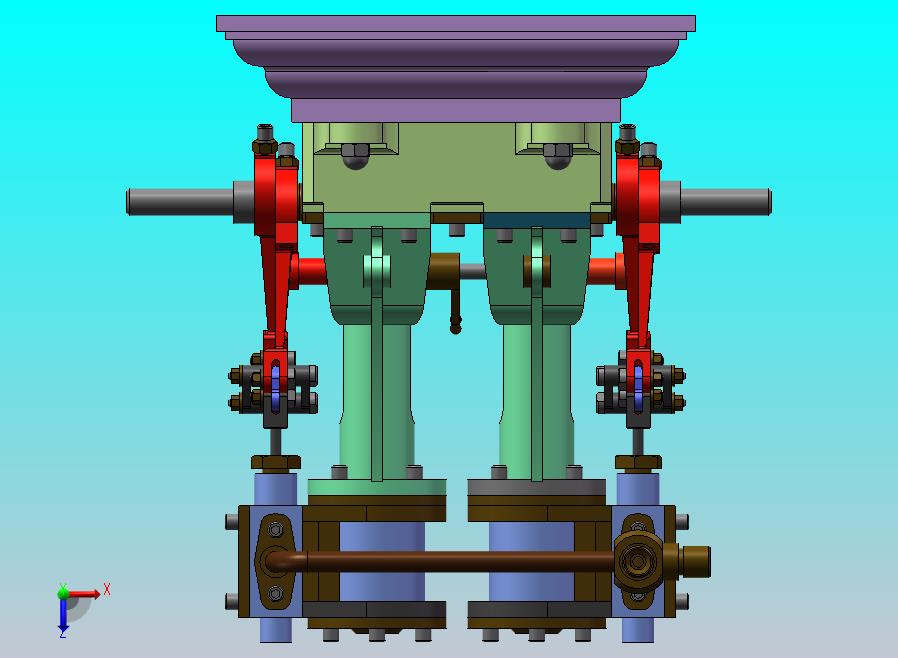 双缸蒸汽机模型