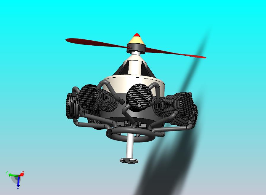 飞机7缸活塞发动机模型SW