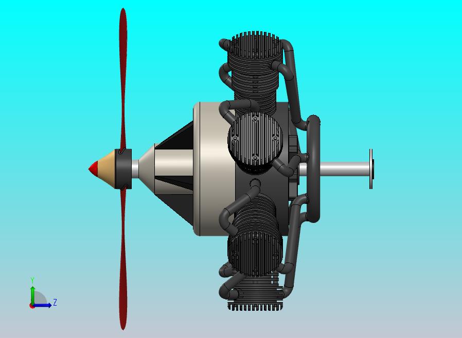 飞机7缸活塞发动机模型SW
