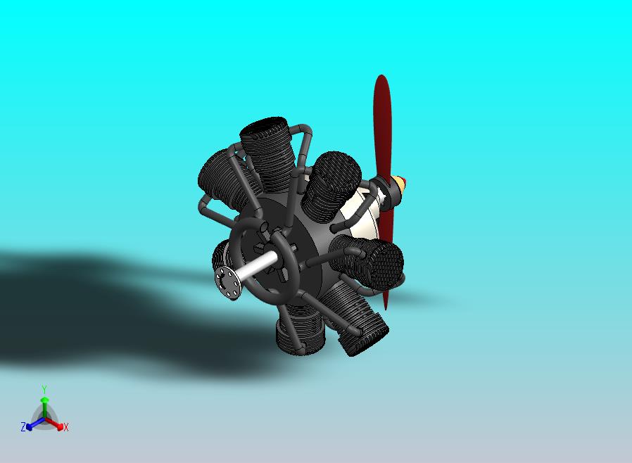 飞机7缸活塞发动机模型SW