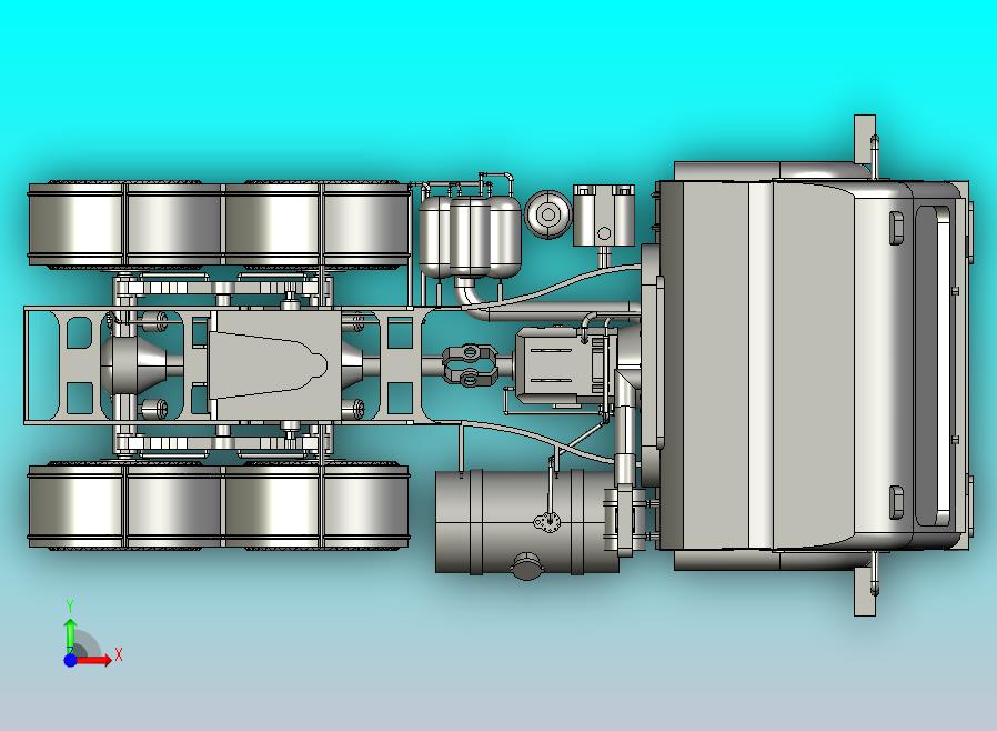 重型集装箱卡车货车半挂车车头模型