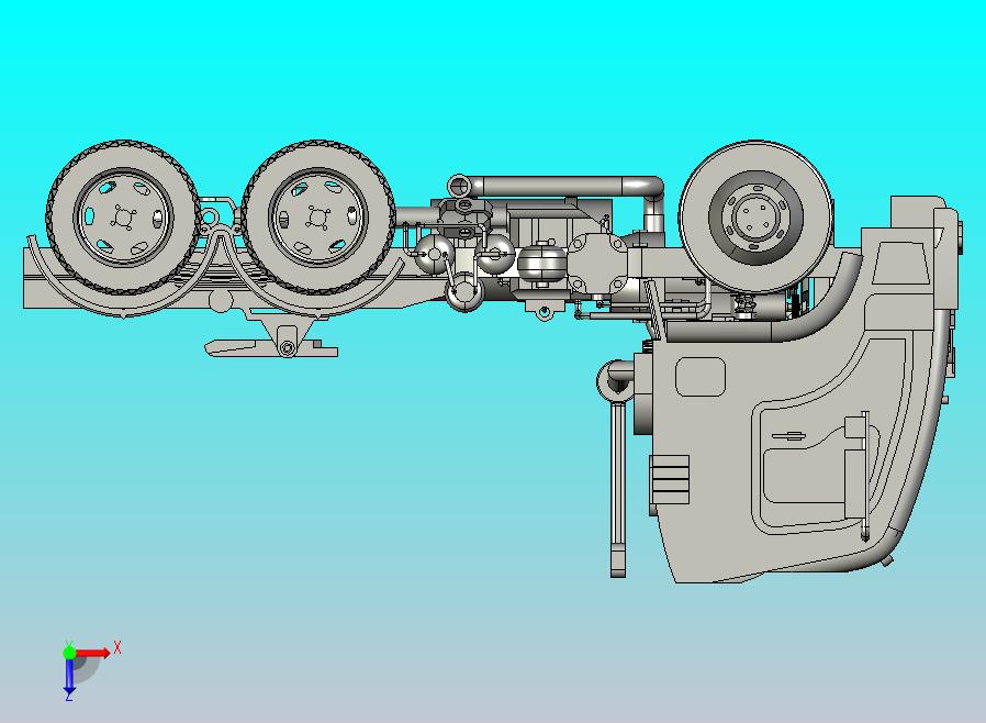 重型集装箱卡车货车半挂车车头模型
