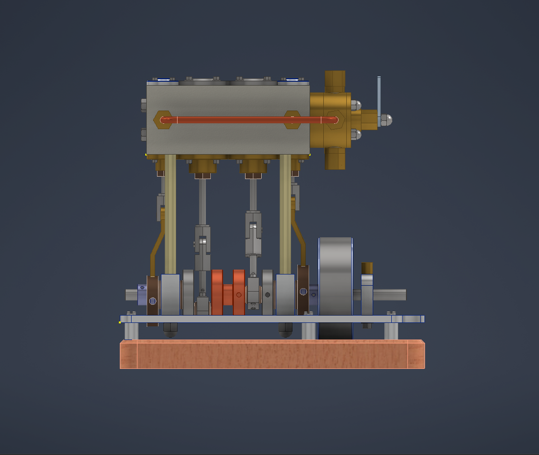 2缸立式船用蒸汽机