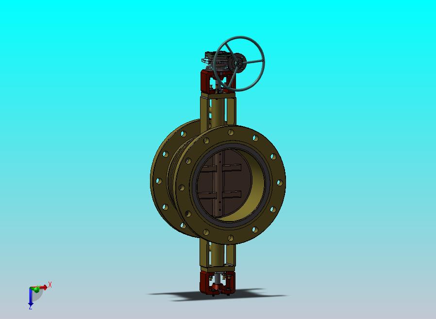 DN350手轮式蝶阀模型