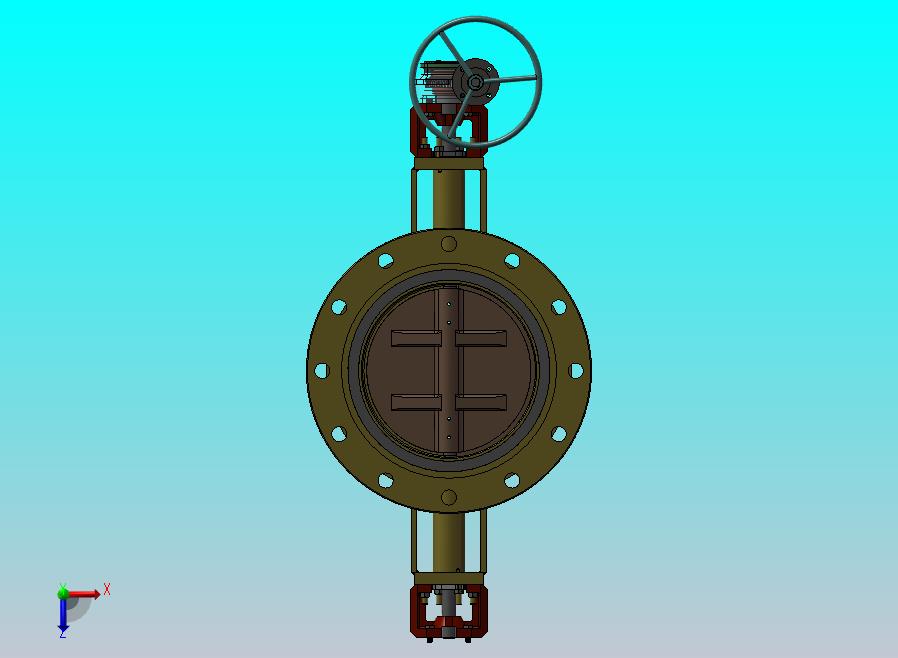 DN350手轮式蝶阀模型