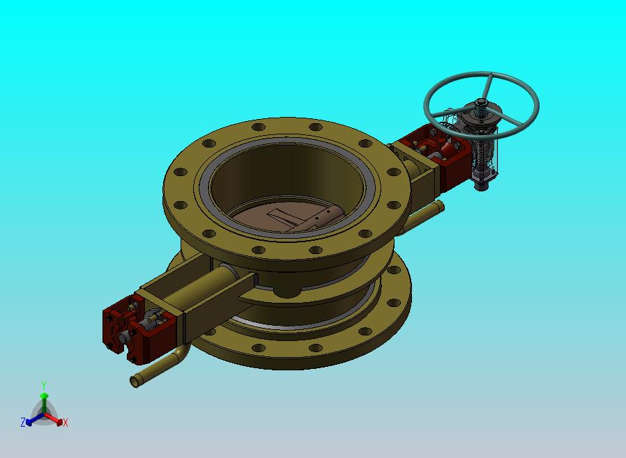 DN350手轮式蝶阀模型