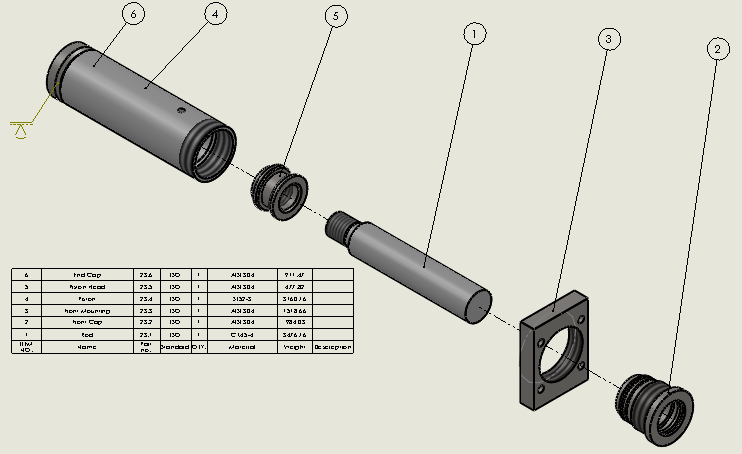 焊接式液压缸（前法兰安装）65x48x135毫米