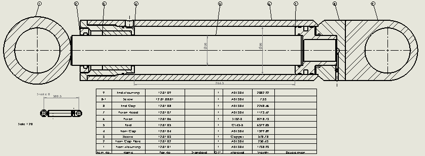 焊接式液压缸（前后安装）80x50x266.5毫米