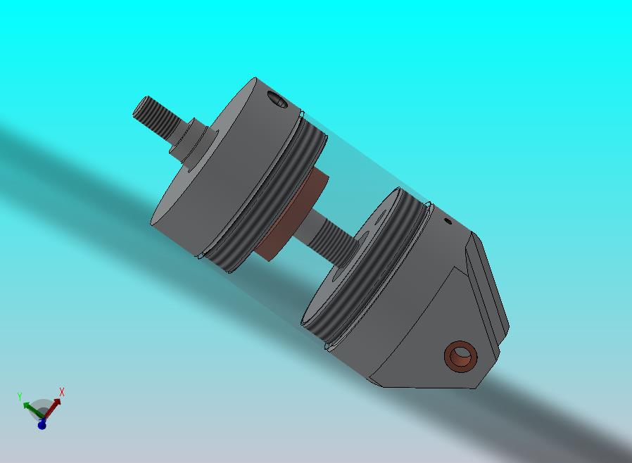 圆形气动缸（端盖安装 - 销轴）80x22x30毫米