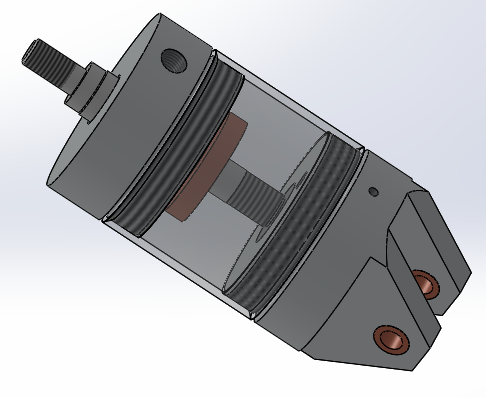 圆形气动缸（端盖安装 - 销轴）80x22x30毫米
