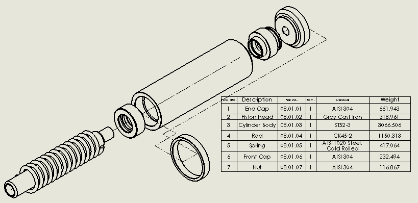 焊接式单作用液压缸 50.8x30x165 mm