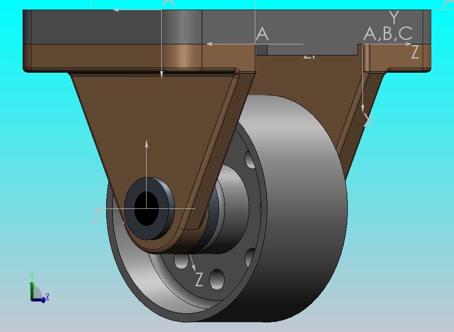 旋转脚轮组件（SolidWorks）