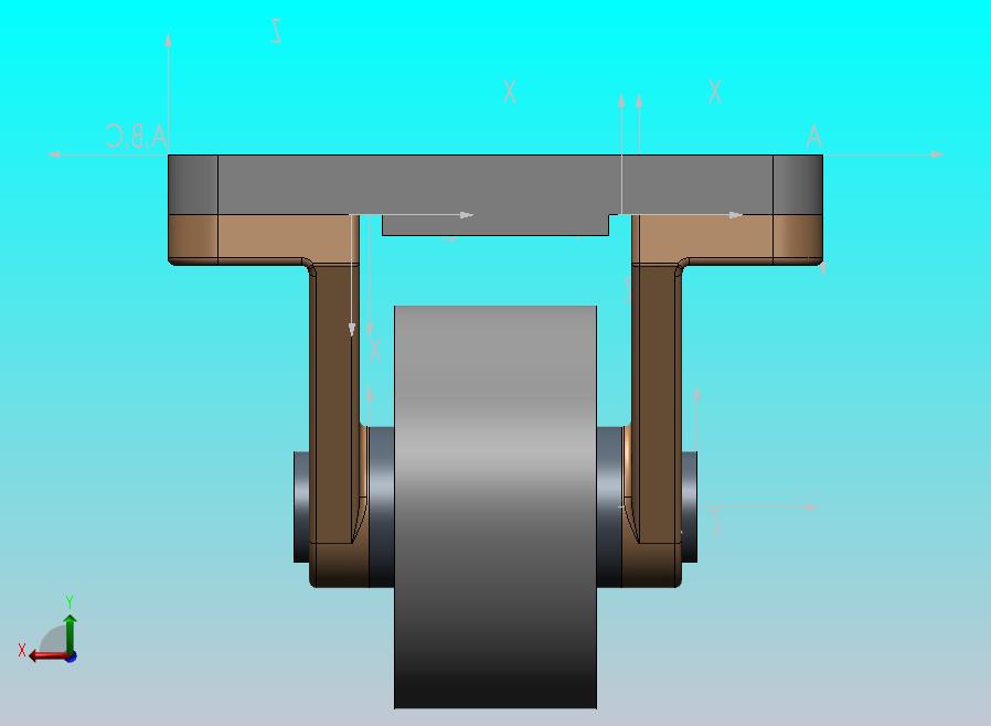旋转脚轮组件（SolidWorks）