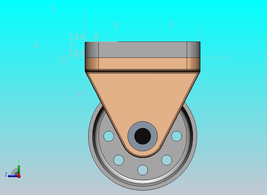 旋转脚轮组件（SolidWorks）