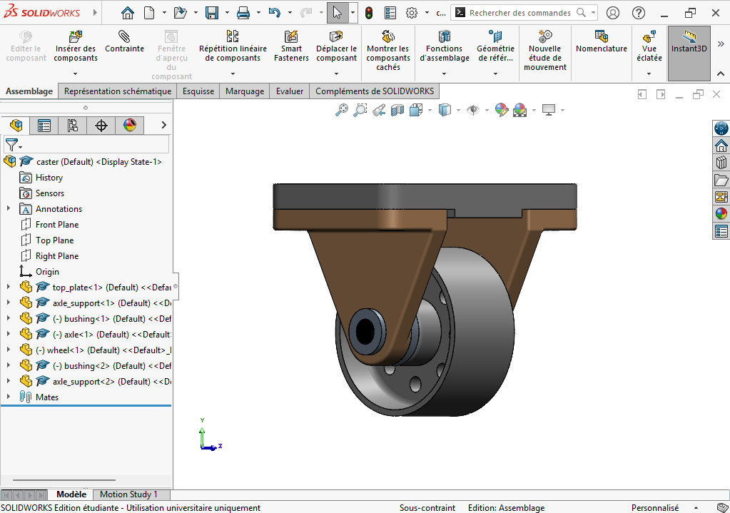 旋转脚轮组件（SolidWorks）