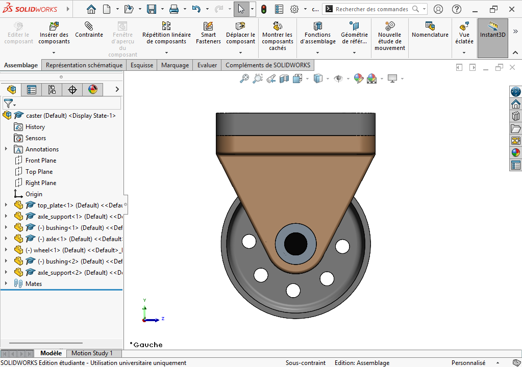 旋转脚轮组件（SolidWorks）