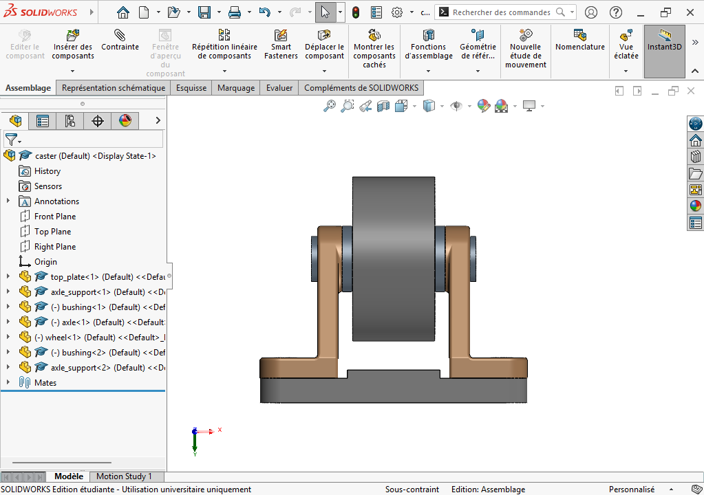 旋转脚轮组件（SolidWorks）