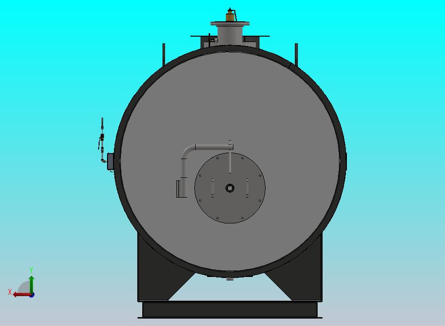 热水-湿式-300马力锅炉模型
