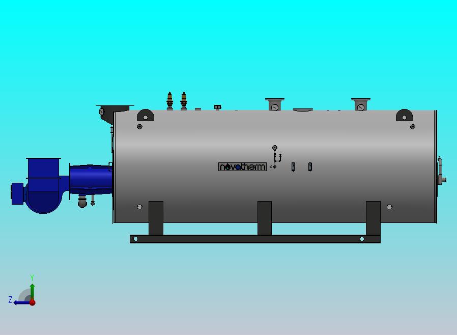 热水-湿式-300马力锅炉模型
