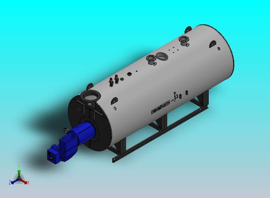 热水-湿式-300马力锅炉模型