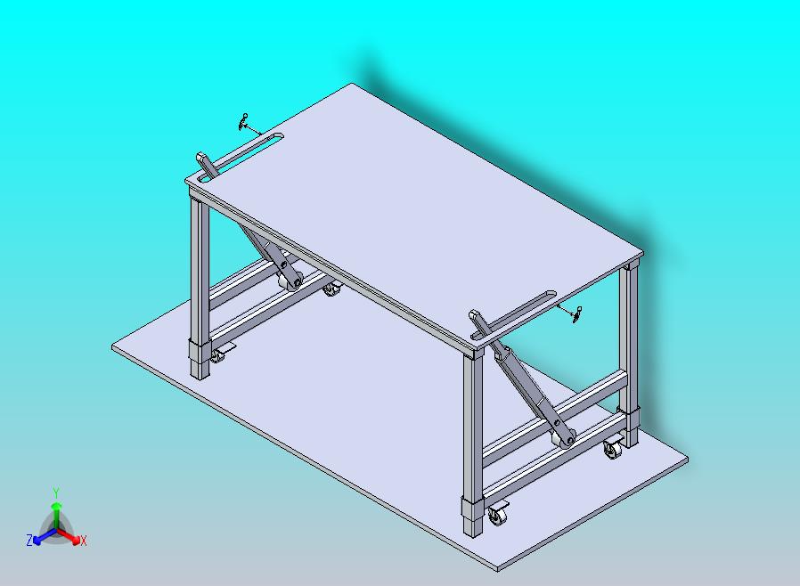 带伸缩脚轮的桌子