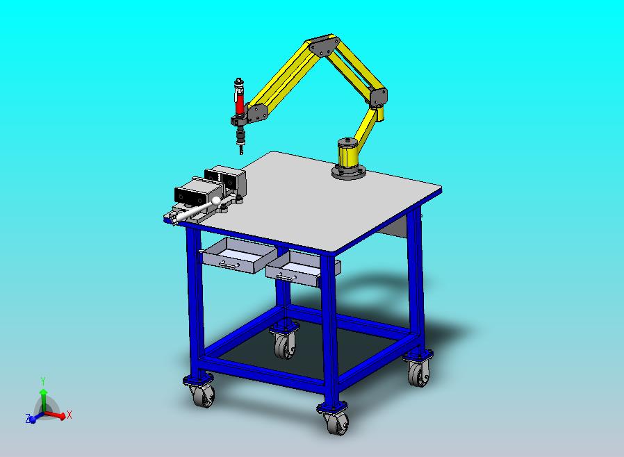 带伸缩臂的攻丝平台
