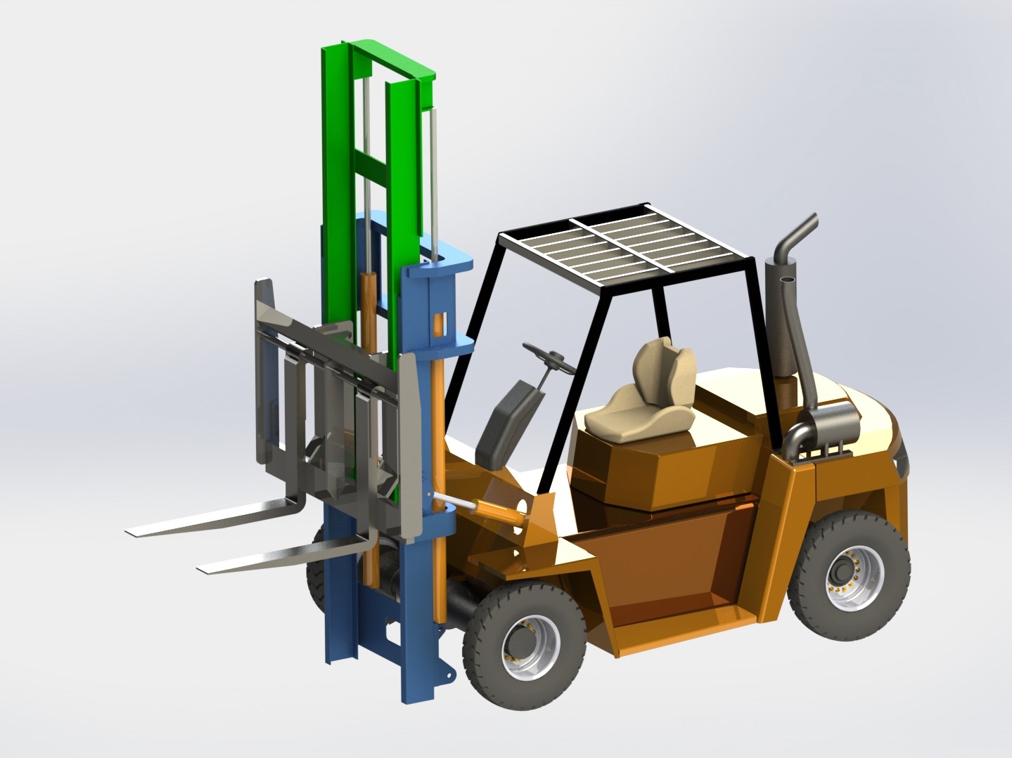 叉车三维模型装配体