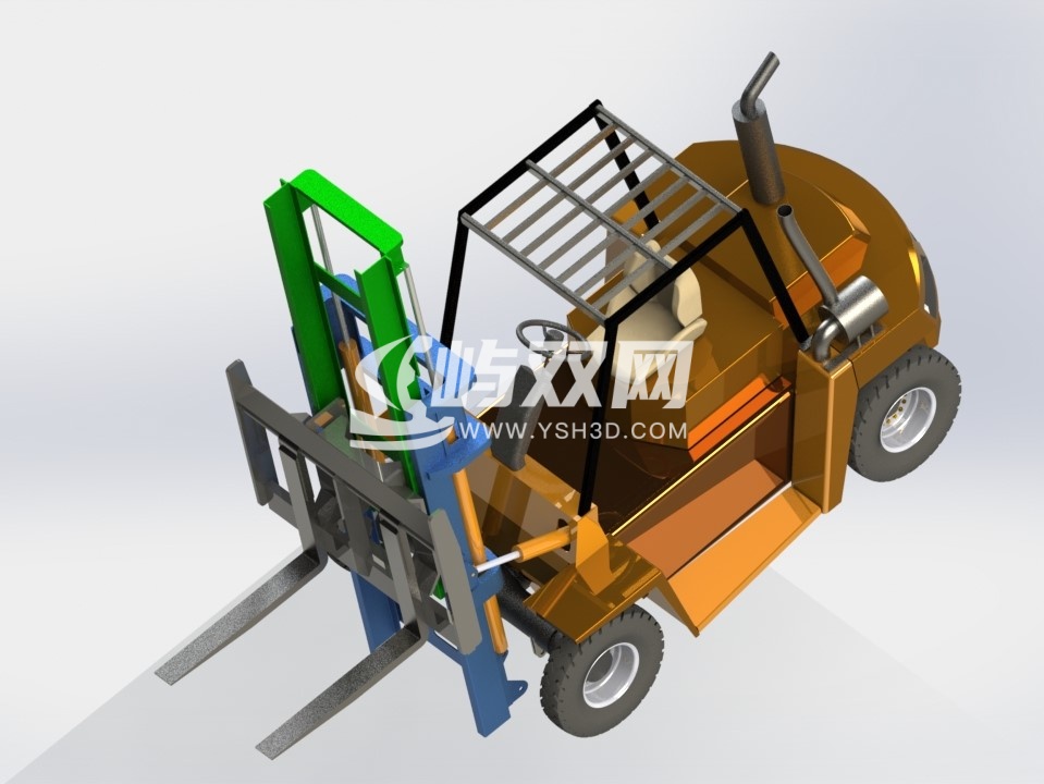 叉车三维模型装配体