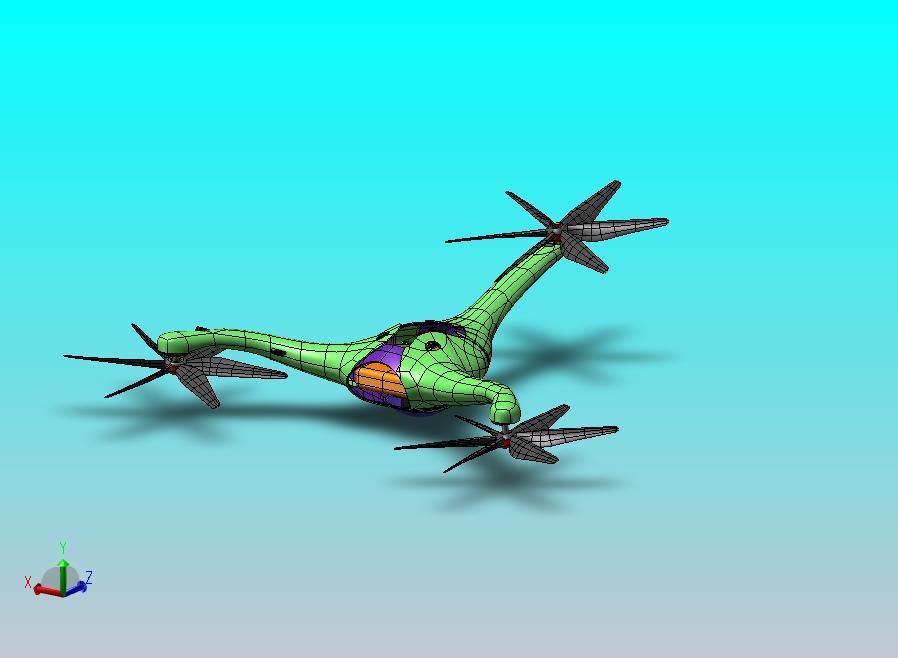 三轴无人机模型