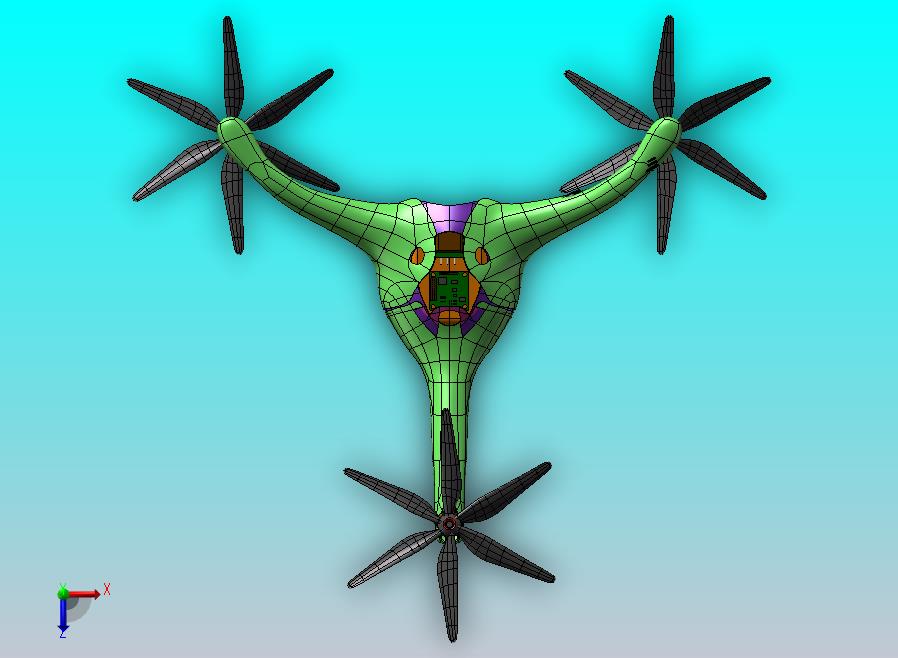 三轴无人机模型