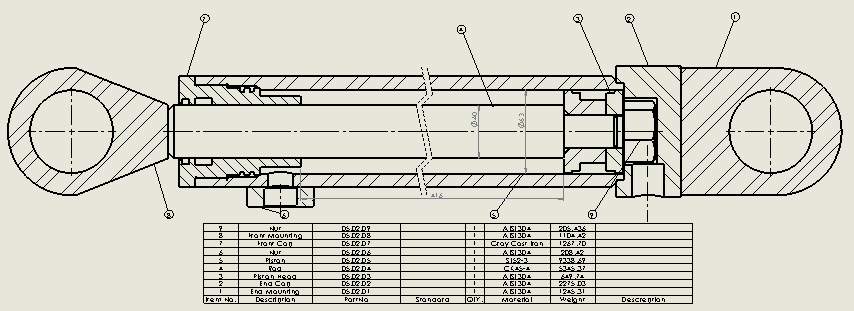 焊接式液压缸（前后安装）63x40x415 mm