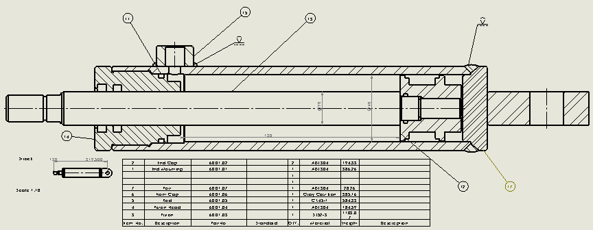焊接式液压缸（后安装）40x20x130 mm