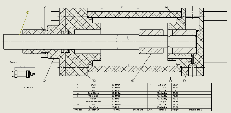 横拉杆气缸32x10x25 mm