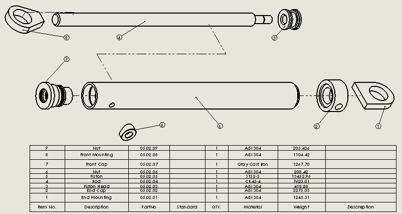 焊接式液压缸（前后安装）62.6x40x645 mm