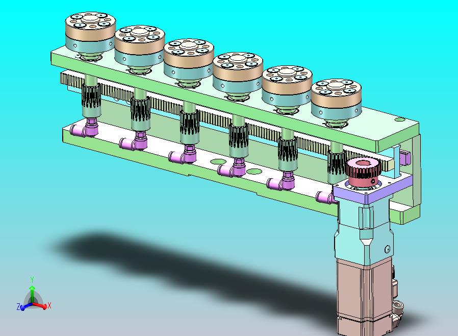 一拖六旋转机构