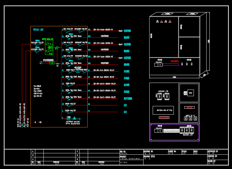 科技大楼2座-施耐德开关-成套配电箱动力柜深化图箱体图