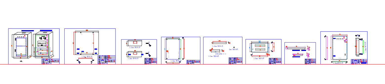 科技大楼-钣金箱体展开图钣金生产图
