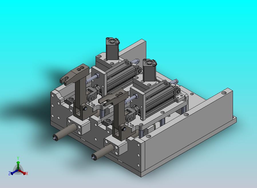 连杆机构的气动压紧机构