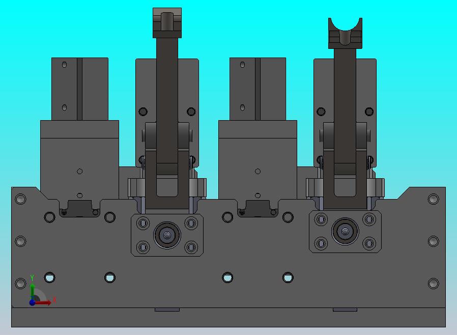 连杆机构的气动压紧机构