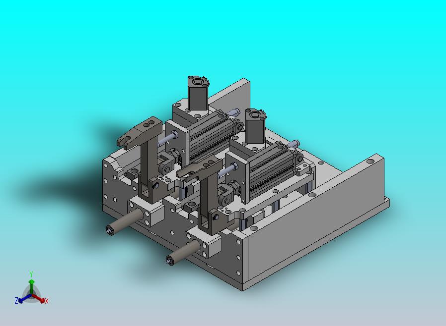 连杆机构的气动压紧机构