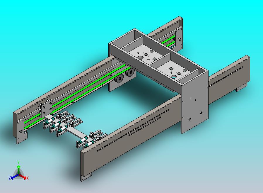 同步带输送的气动拉袋机构