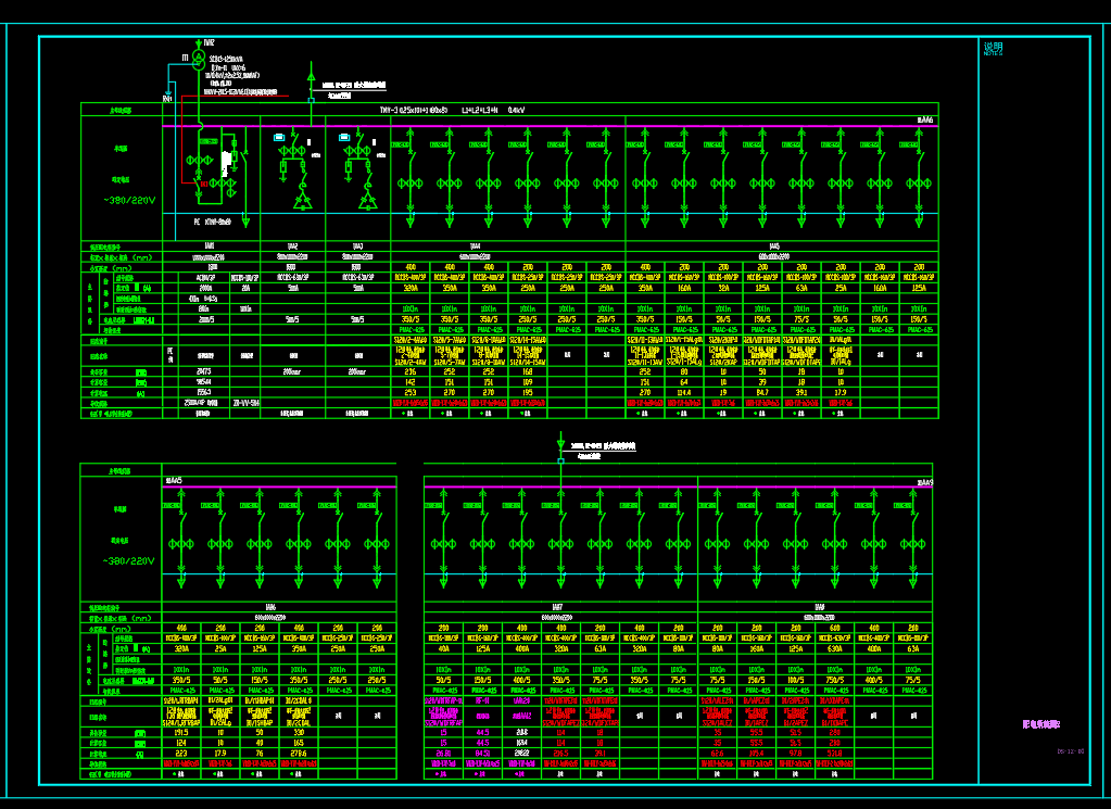 高压柜低压柜一次系统图