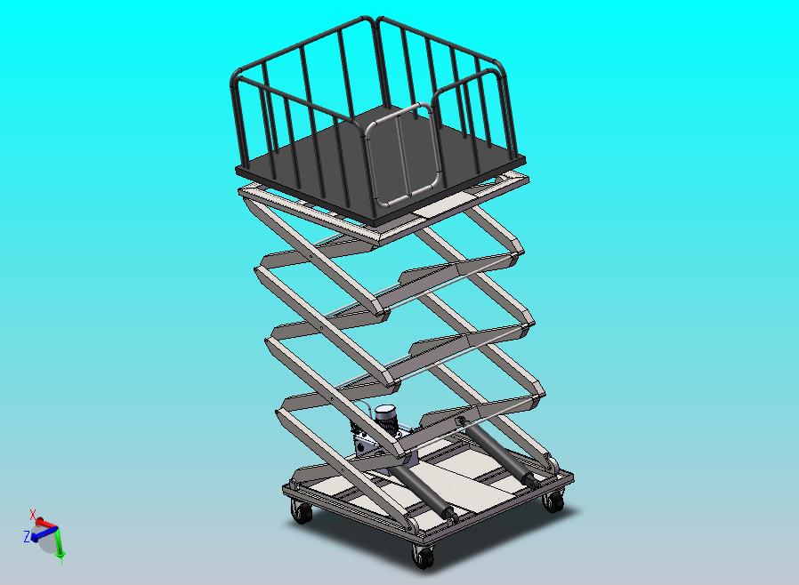 剪切式升降机带护栏