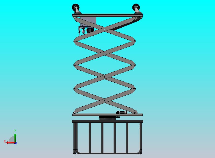 剪切式升降机带护栏