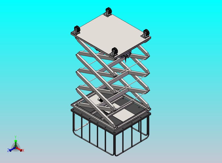 剪切式升降机带护栏