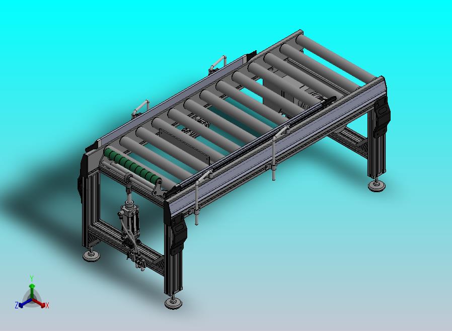 带挡停功能的滚筒输送机