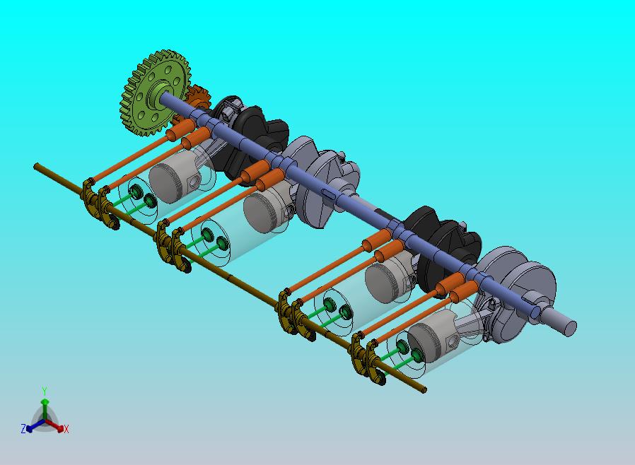 发动机曲轴_缸体