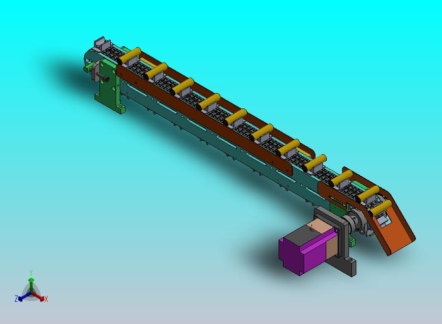 带载具的链条回流输送机构