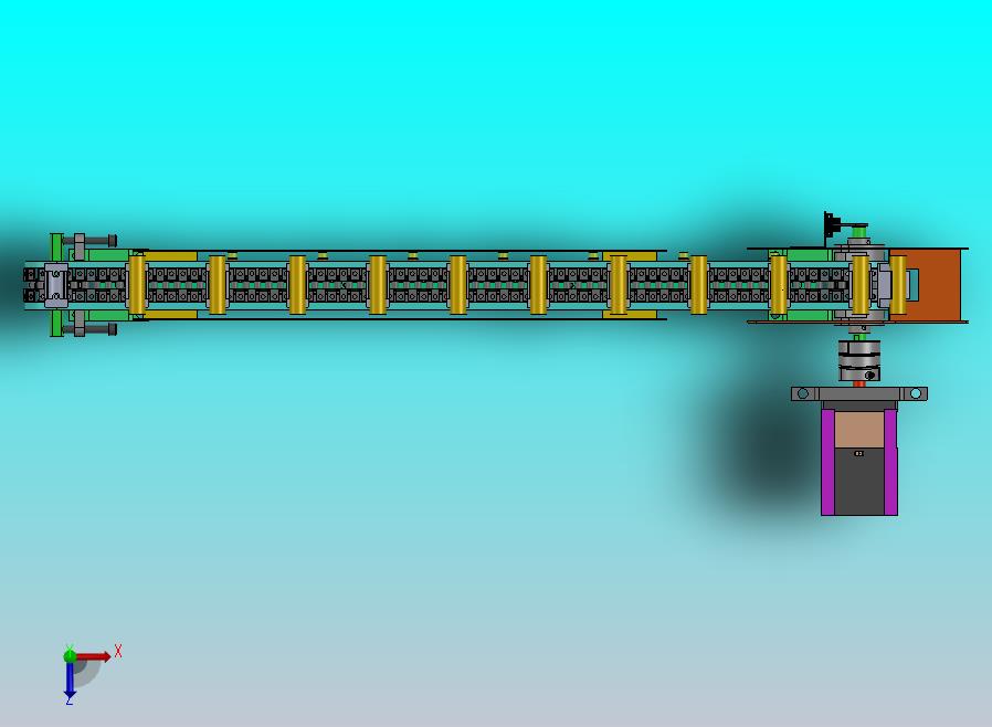 带载具的链条回流输送机构